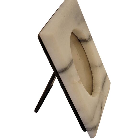 Vintage Marble Photo Frame Oval 4x3 Stone 1980s Mid Century Decor - Picture 6 of 10